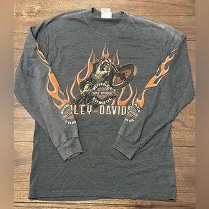 Harley Davidson Big Barn Des Moines Iowa Long Sleeve Shirt Mens size Medium